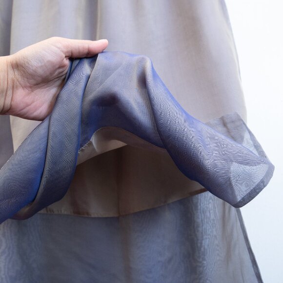 Peter Cohen Iridescent Maxi Skirt in Blue and Cream - Picture 9 of 10